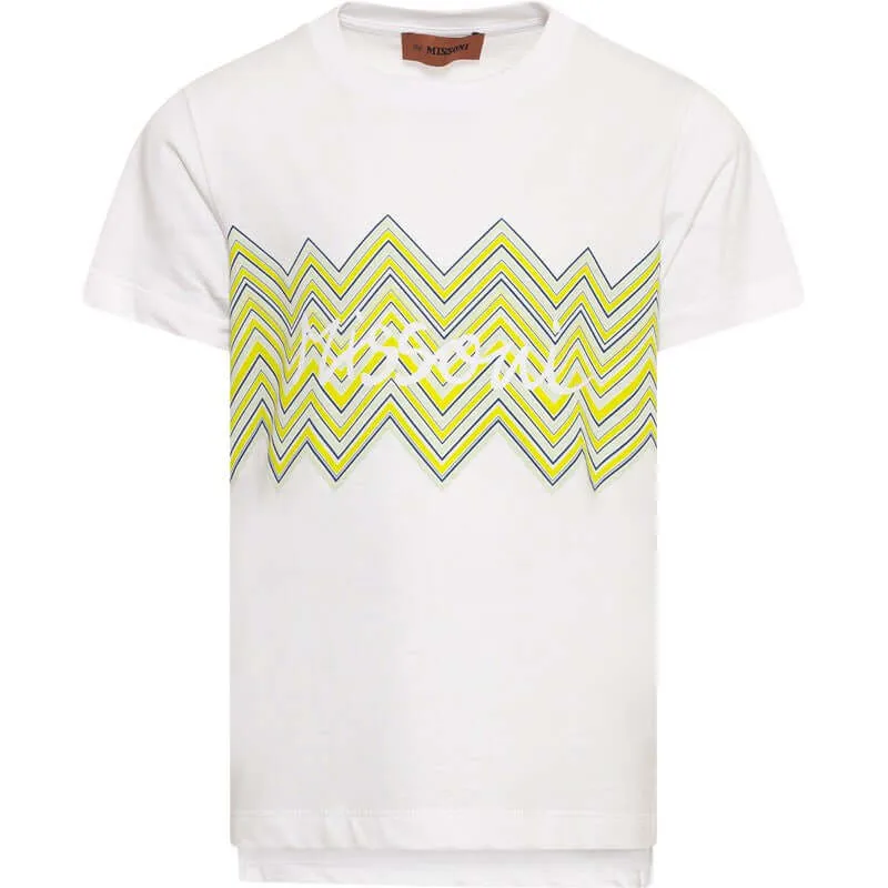 Boys Yellow Zig Zag Logo T-Shirt
