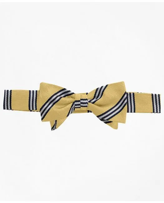 Brooks Brothers Boys Stripe Pre-Tied Bow Tie Gold Brooks Brothers