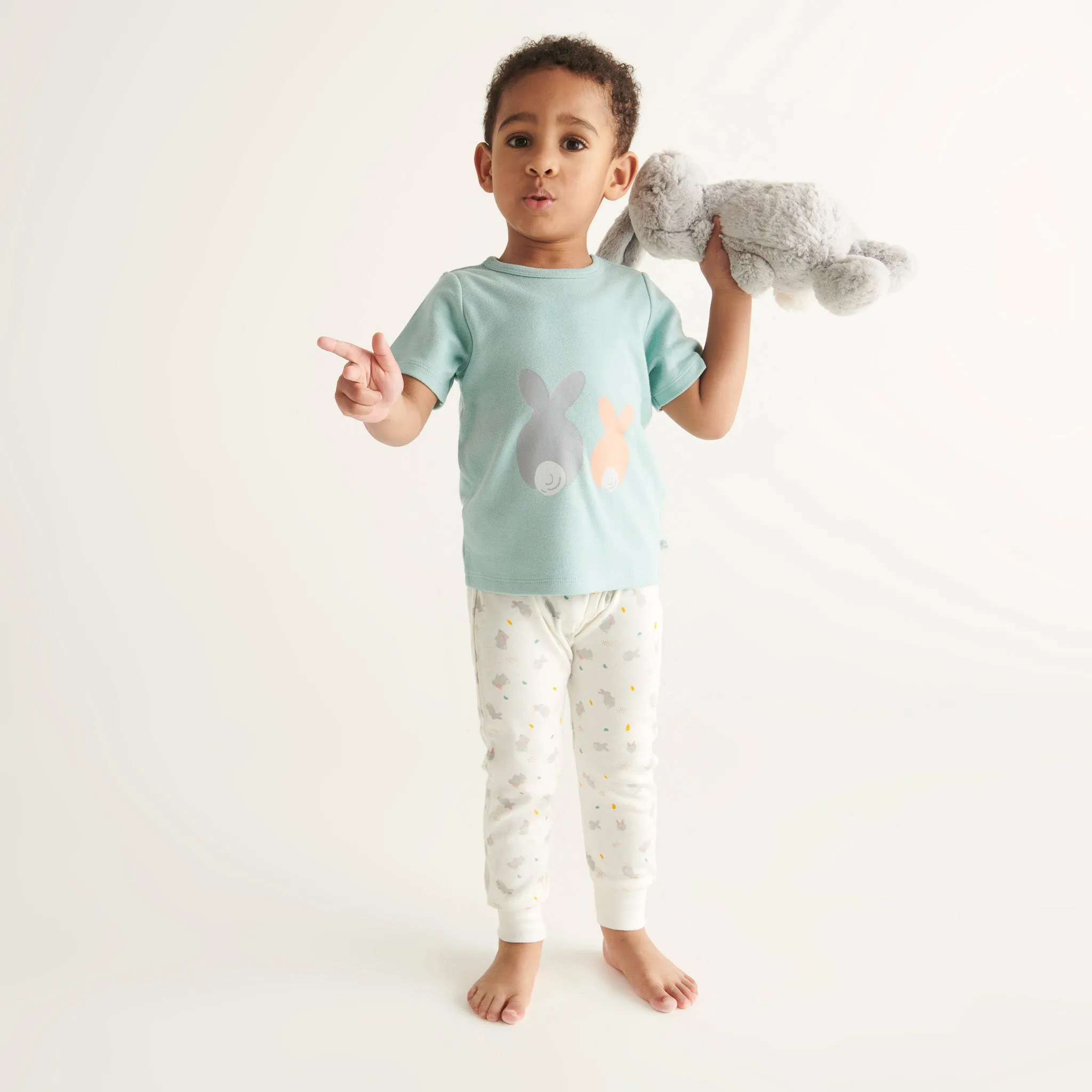Bunny Print T-Shirt & Joggers Outfit