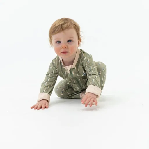 Burlebo Baby Zip Up | Sage Lightning