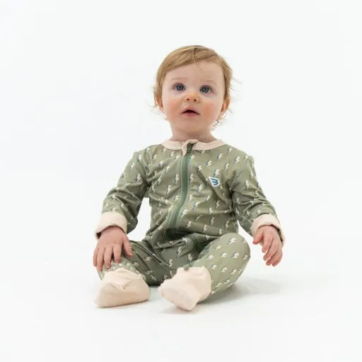 Burlebo Baby Zip Up | Sage Lightning