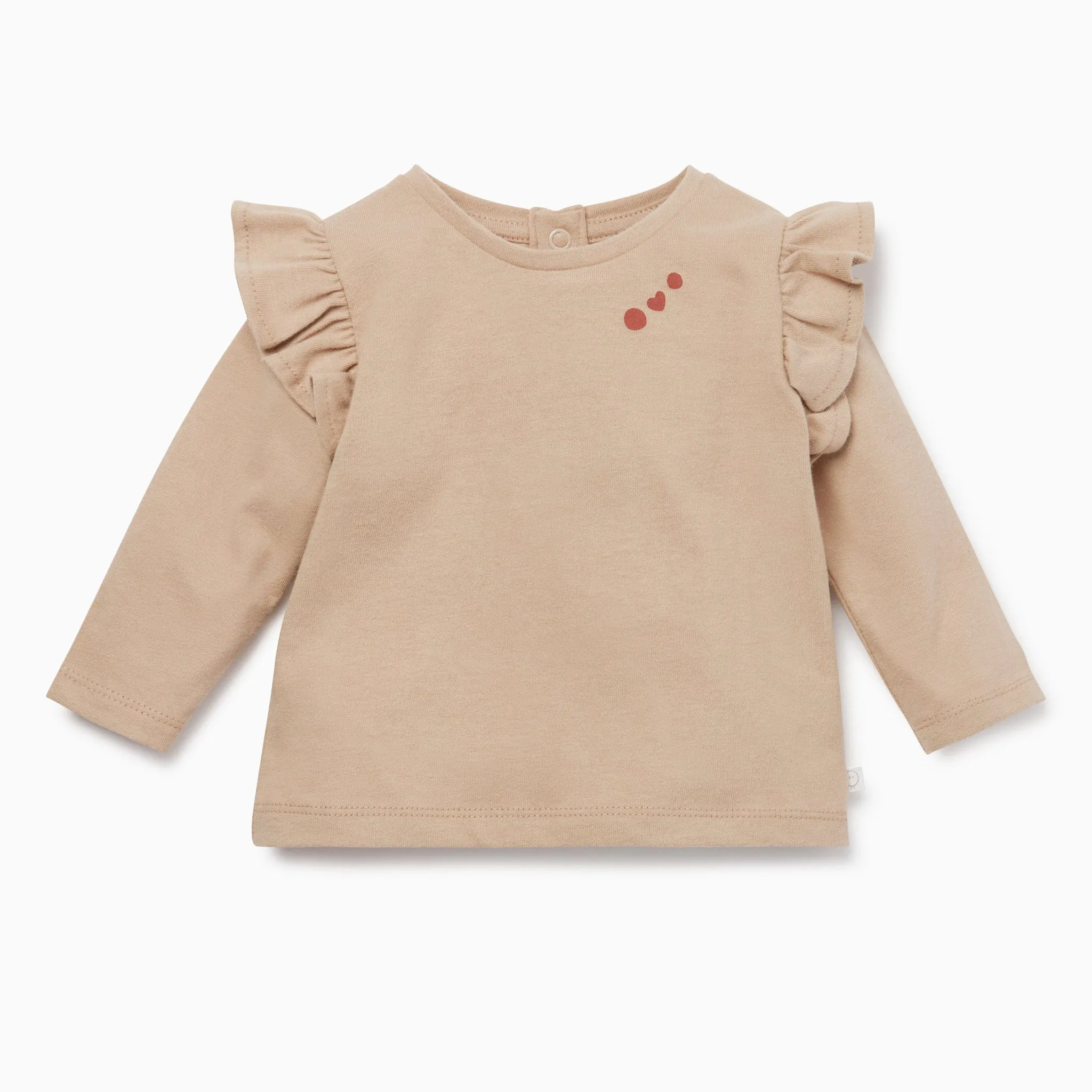 Caramel & Terracotta Dress and Ruffle T-Shirt Set