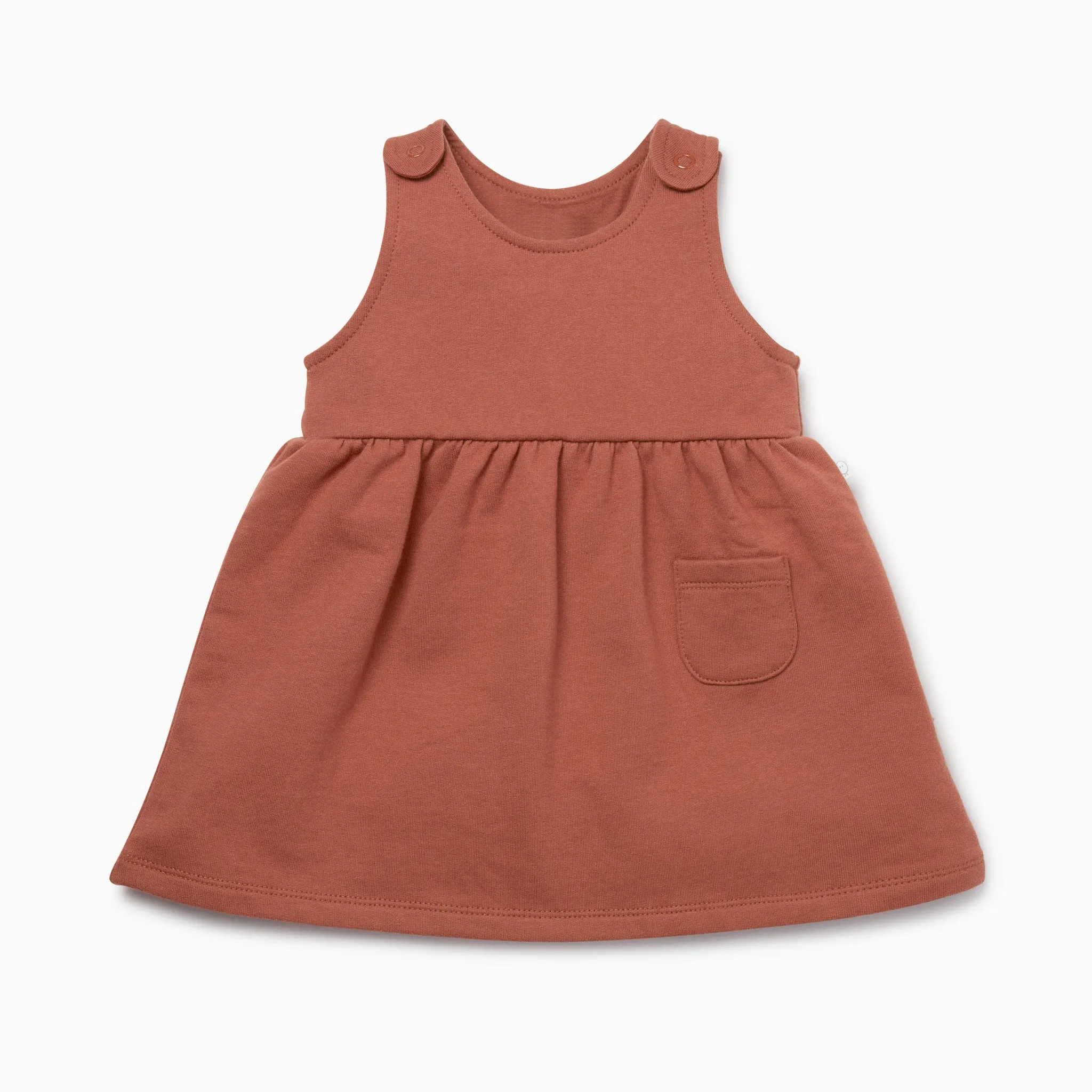 Caramel & Terracotta Dress and Ruffle T-Shirt Set