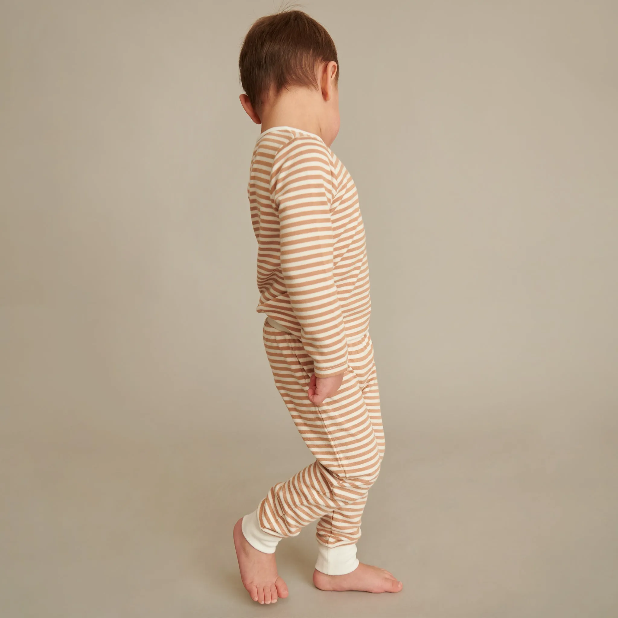 Caramel Stripe & Pebble Long Sleeve T-Shirt & Joggers Set