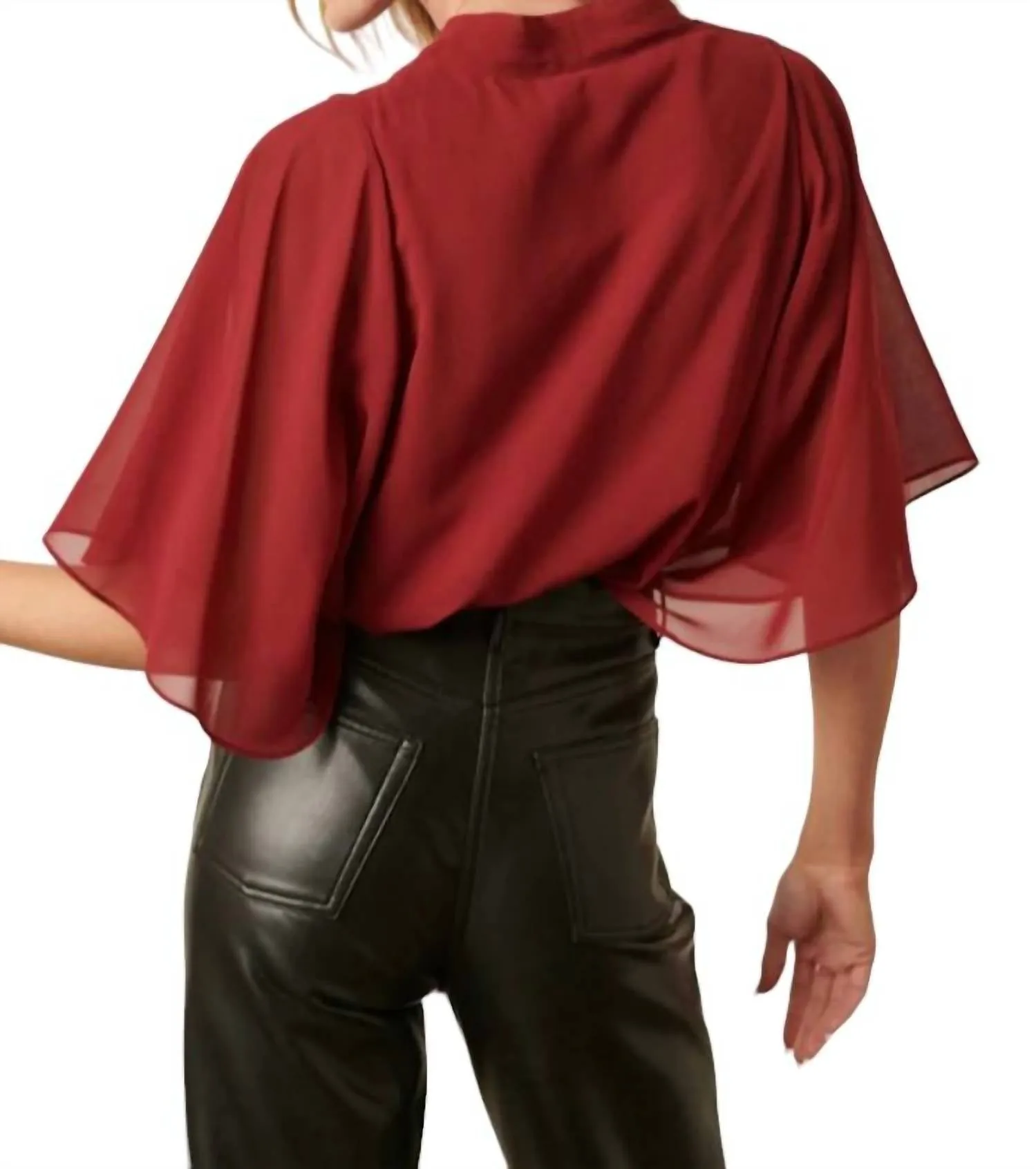 Cassie Blouse In Burgundy