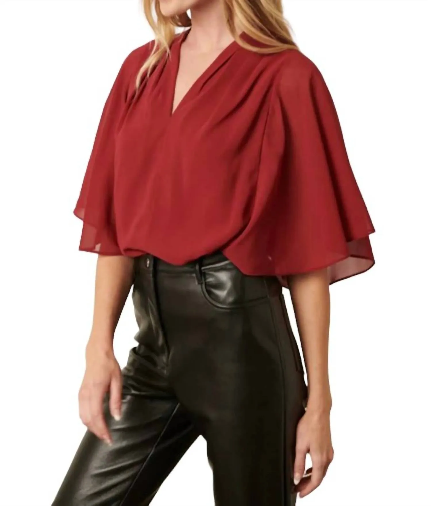 Cassie Blouse In Burgundy