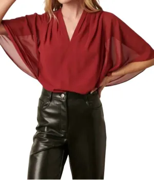 Cassie Blouse In Burgundy