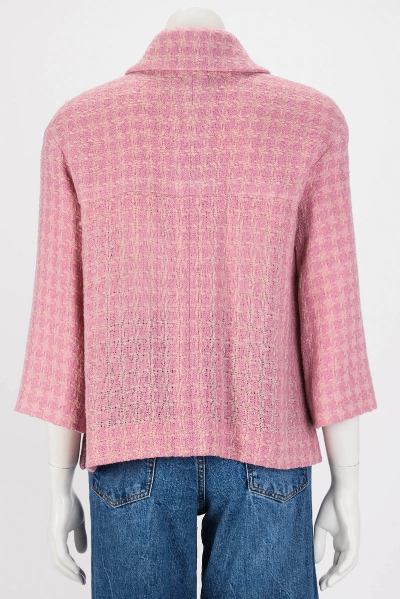Chanel Pink Boucle Tweed Gripoix Jacket FR 36