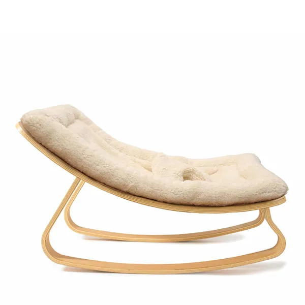 Charlie Crane LEVO Rocker in Beech - Fur Milk Cushion