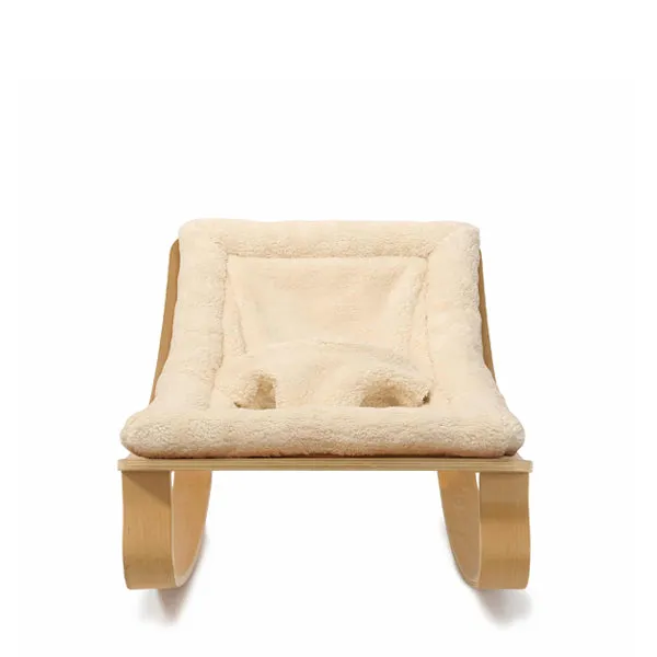 Charlie Crane LEVO Rocker in Beech - Fur Milk Cushion