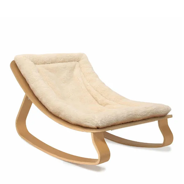 Charlie Crane LEVO Rocker in Beech - Fur Milk Cushion