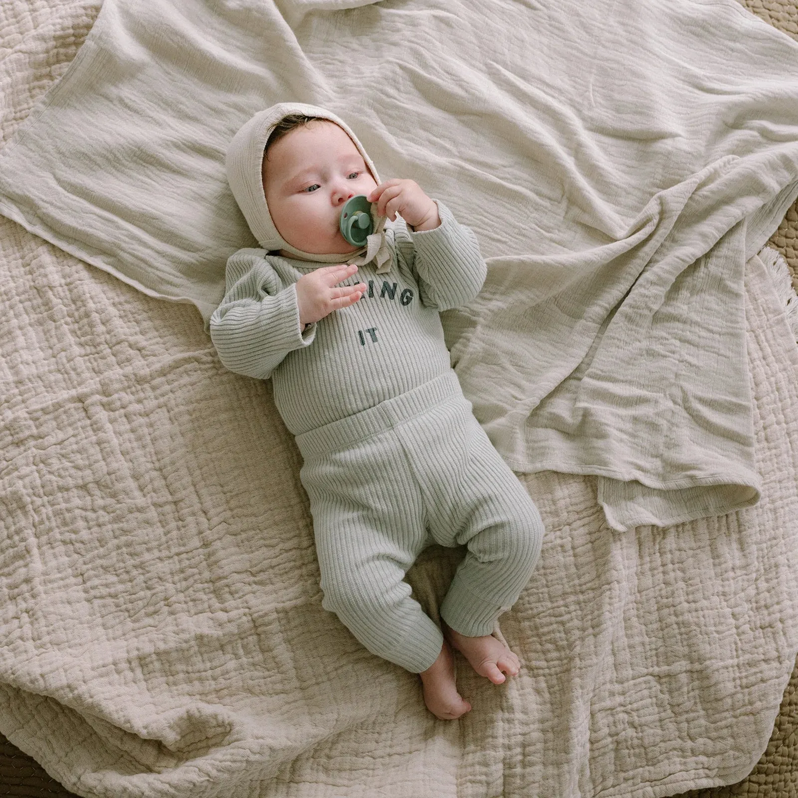 Claude & Co, Milking It Pistachio Rib Bodysuit