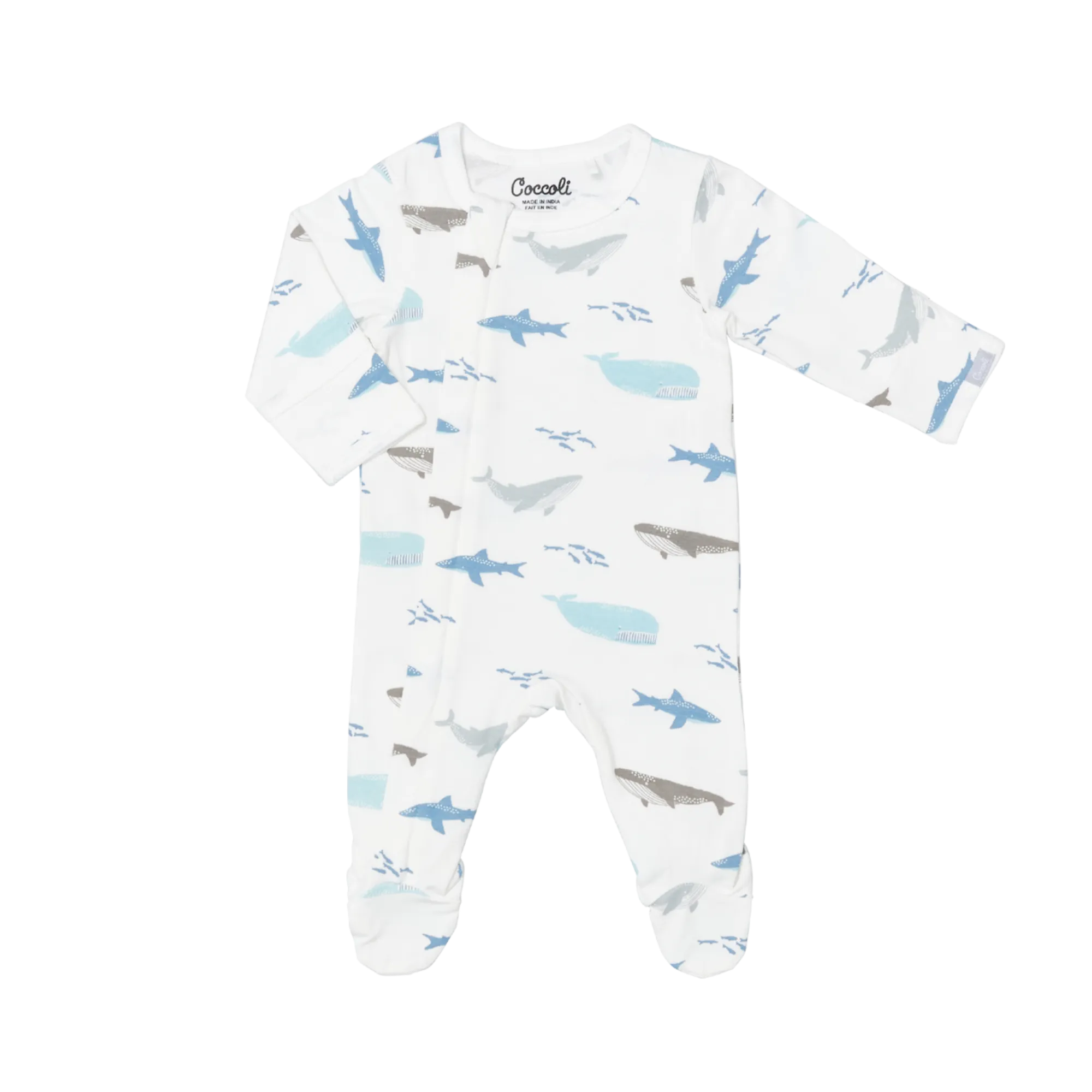 COCCOLI Modal Zipper Footie - Ocean Life