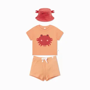 Crab Ribbed T-Shirt, Shorts & Hat