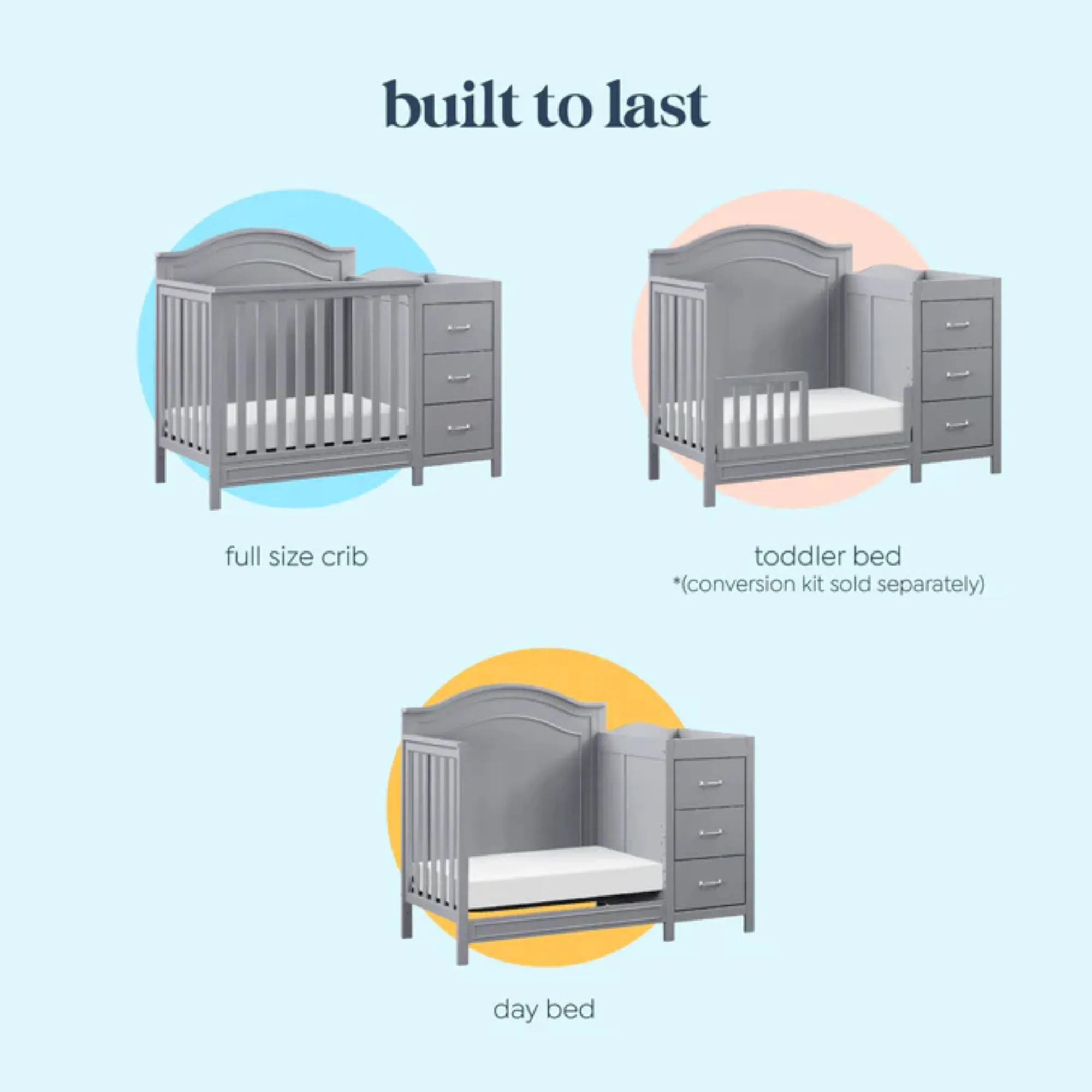 DAVINCI Charlie 4-in-1 Convertible Mini Crib & Changer