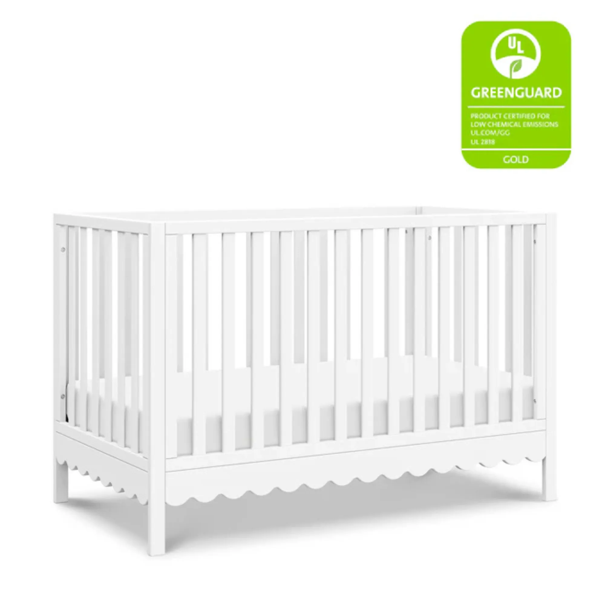 DAVINCI Sammy Scallop 4-in-1 Convertible Crib - White