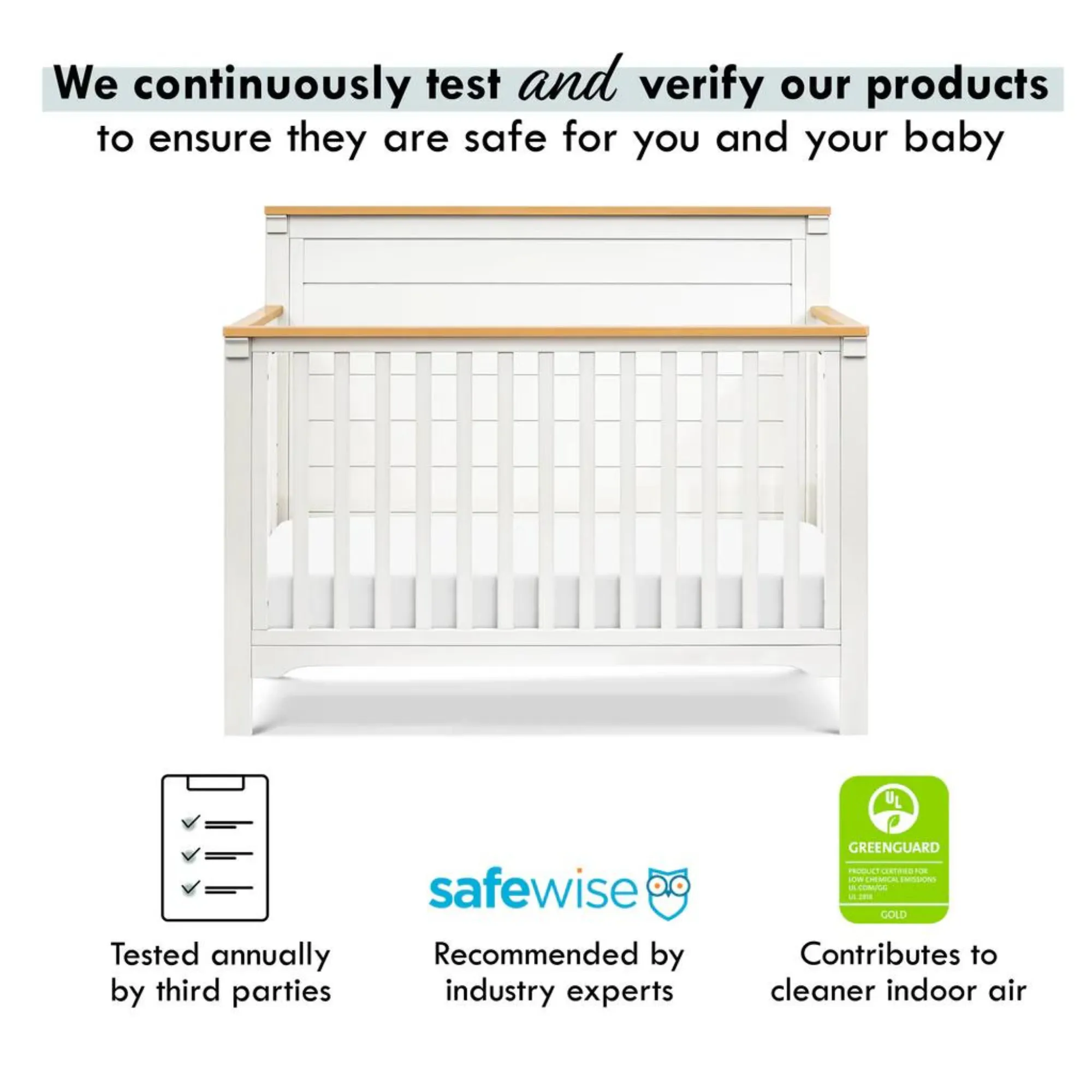DAVINCI Shea 4-in-1 Convertible Crib - Warm White Honey - Warm White/Honey