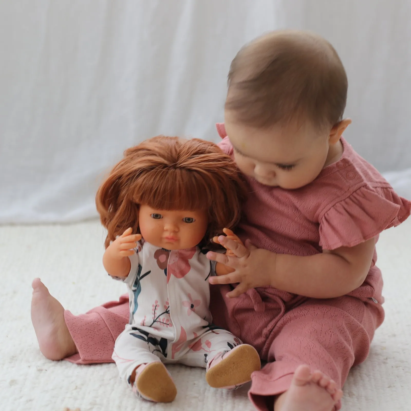Doll clothes PInk Clementine romper to fit 32-38cm doll