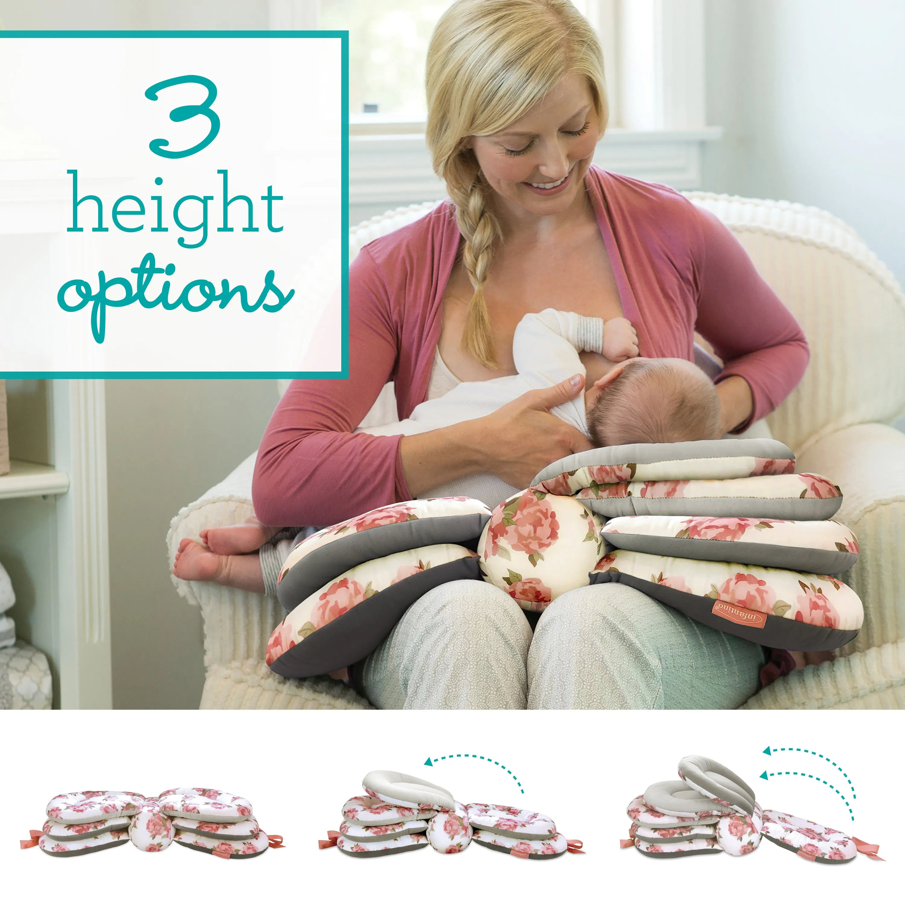 Elevate Adjustable Nursing Pillow - Floral
