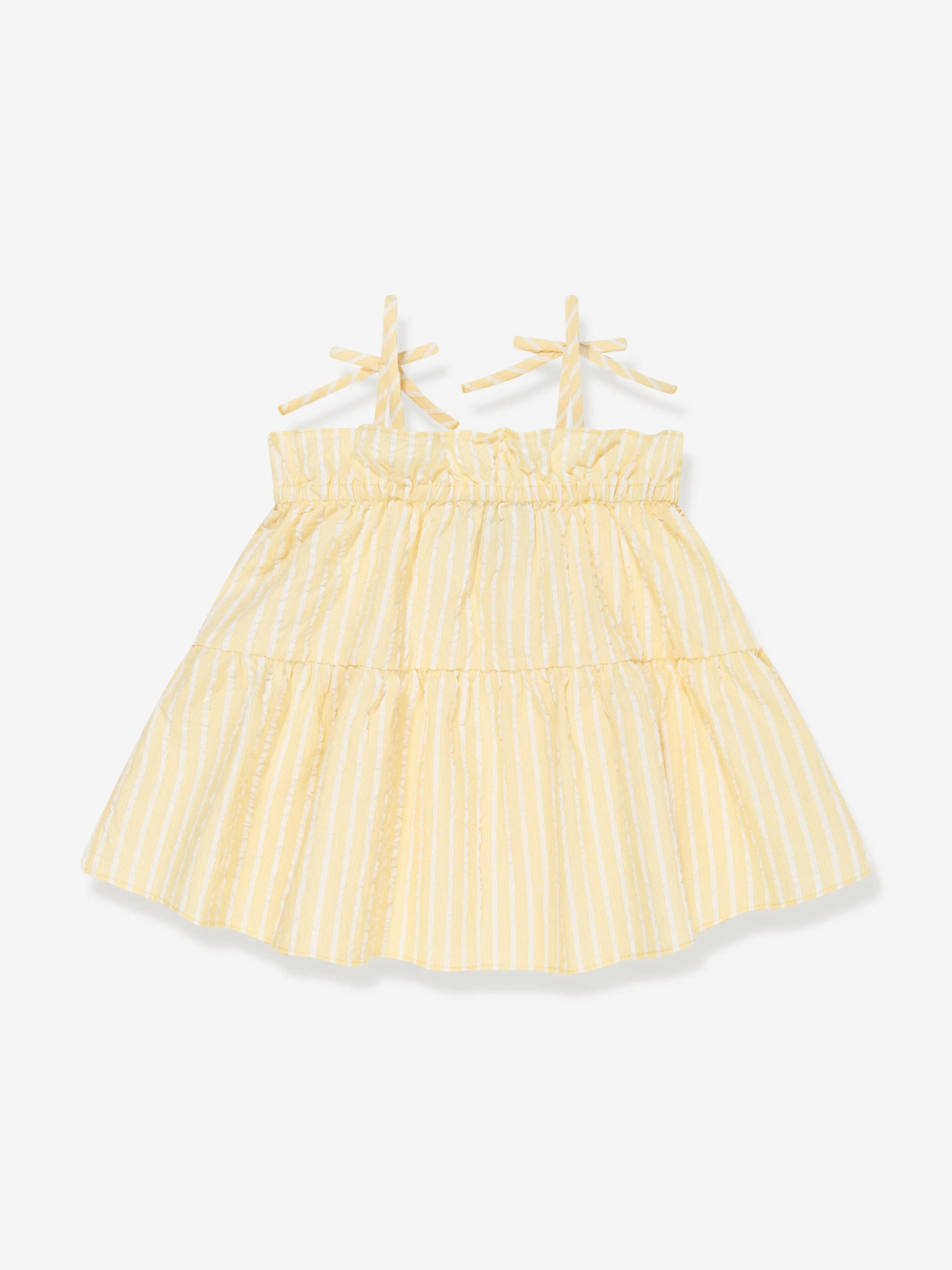 Emporio Armani Girls Striped Sun Top in Yellow