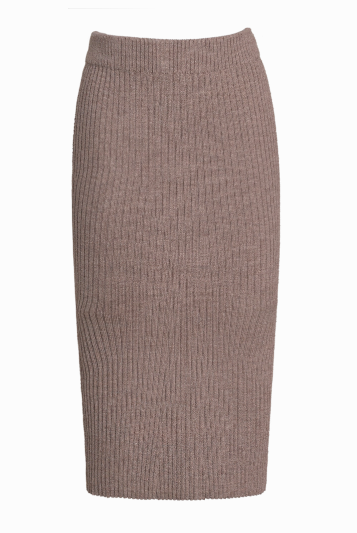 Eva Ribbed Midi Skirt | Camel
