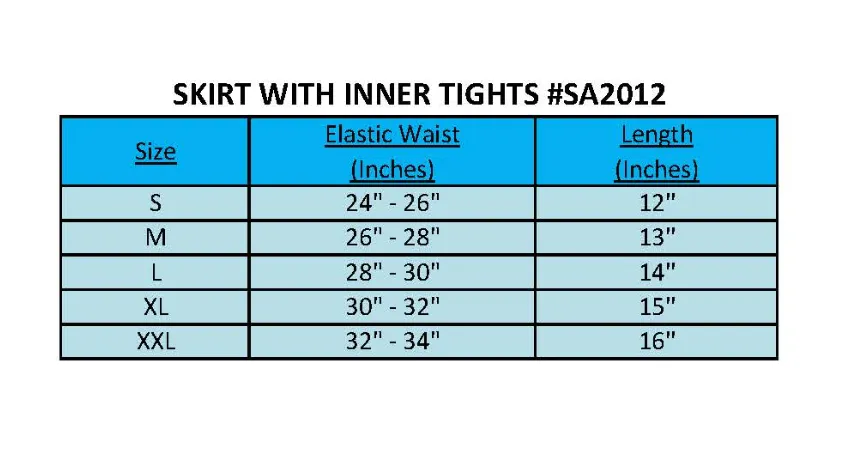 FBT SKIRT w' INNER THIGHTS - SKORTS SA2012