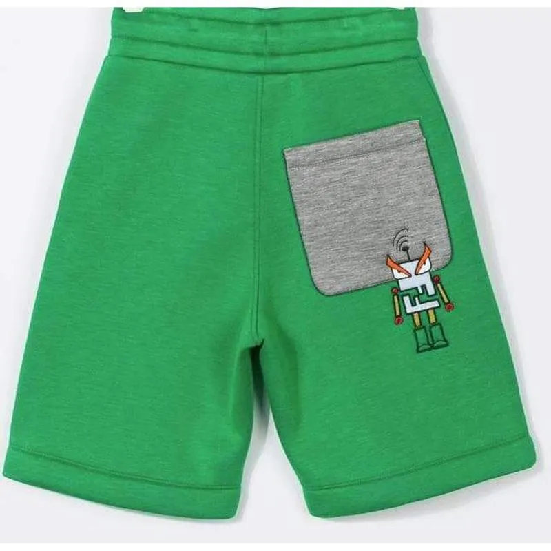 Fendi Green Robot Print Shorts
