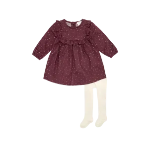 FIRSTS Crème Dots Flannel Dress Set