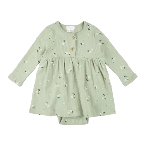 FIRSTS Ditsy Floral Print Bodysuit Dress