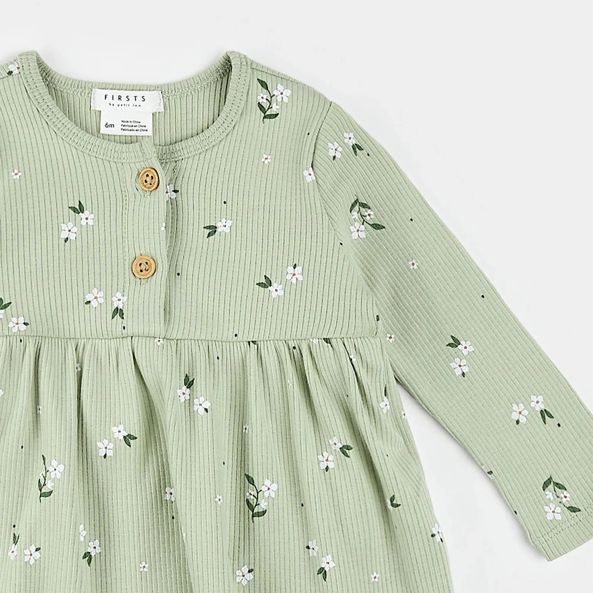 FIRSTS Ditsy Floral Print Bodysuit Dress