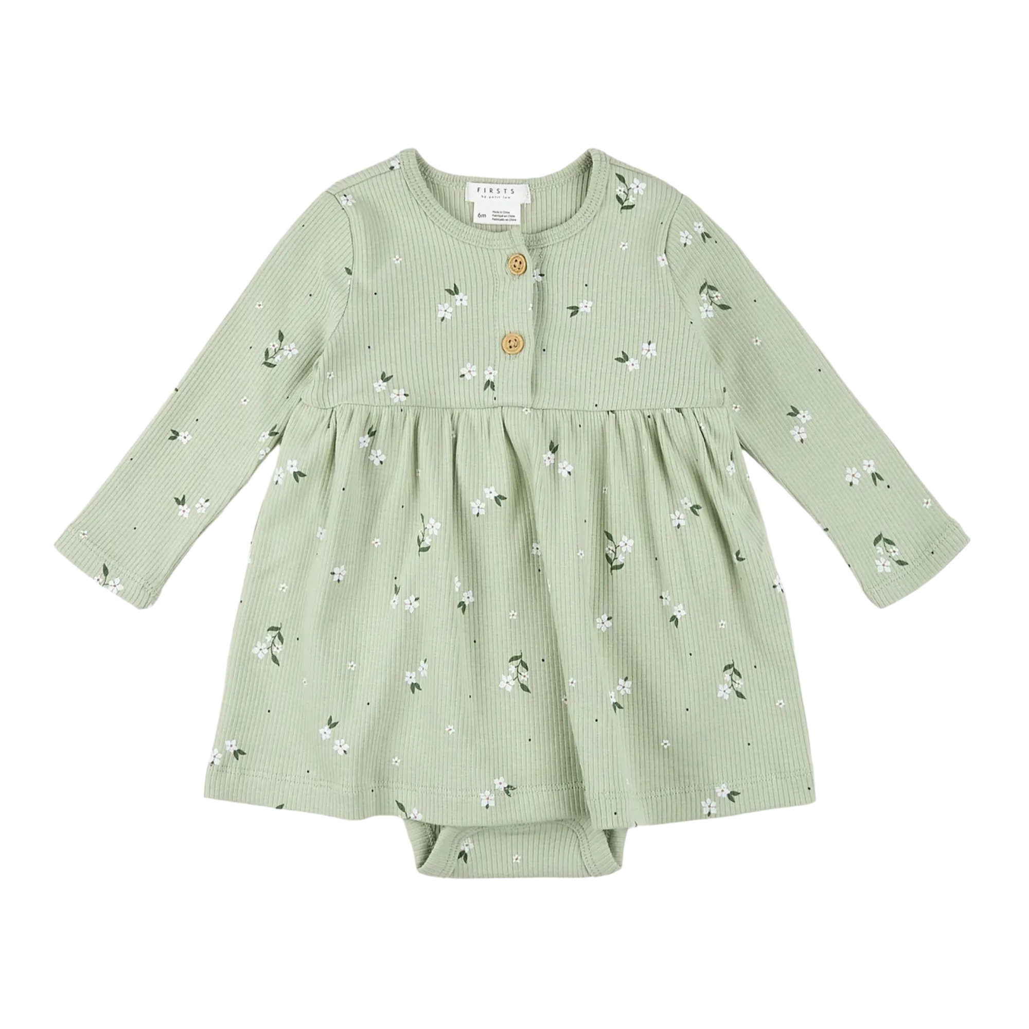 FIRSTS Ditsy Floral Print Bodysuit Dress