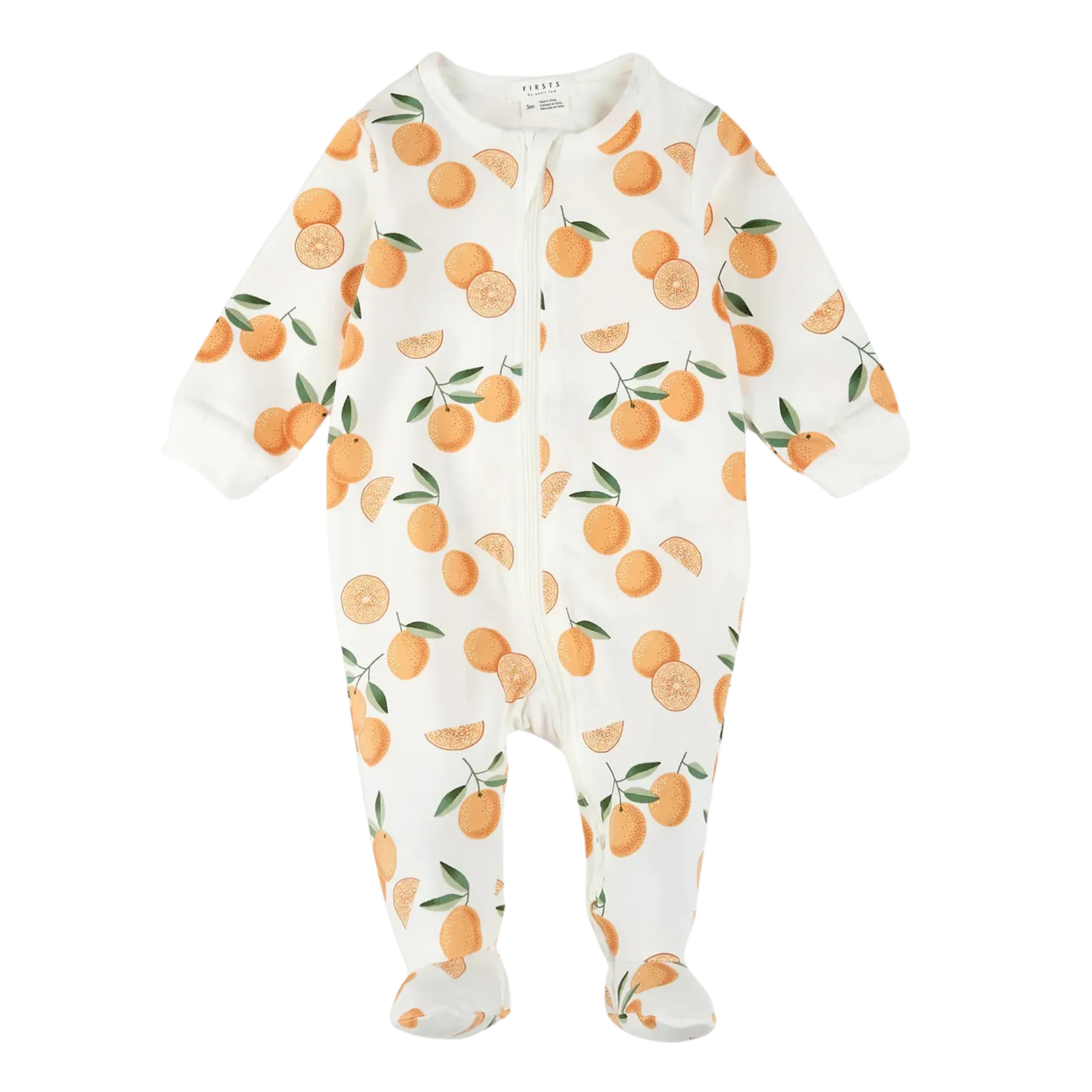 FIRSTS Oranges Print on Off-White Sleeper