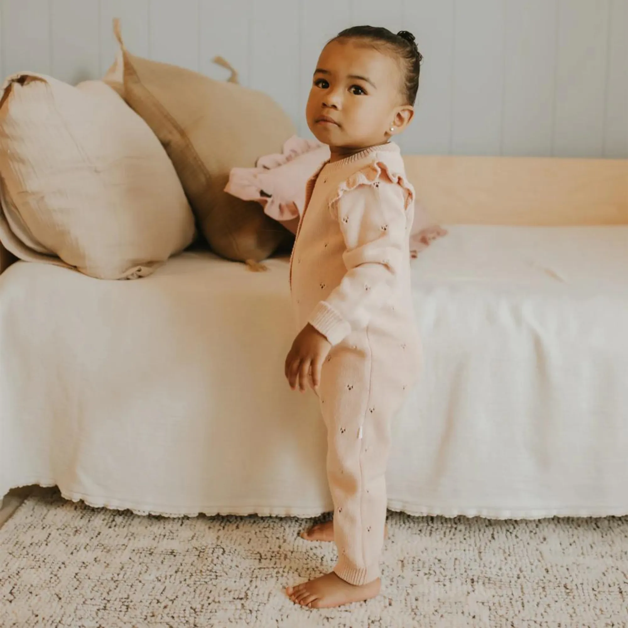 FIRSTS Peony Pointelle Knit Playsuit