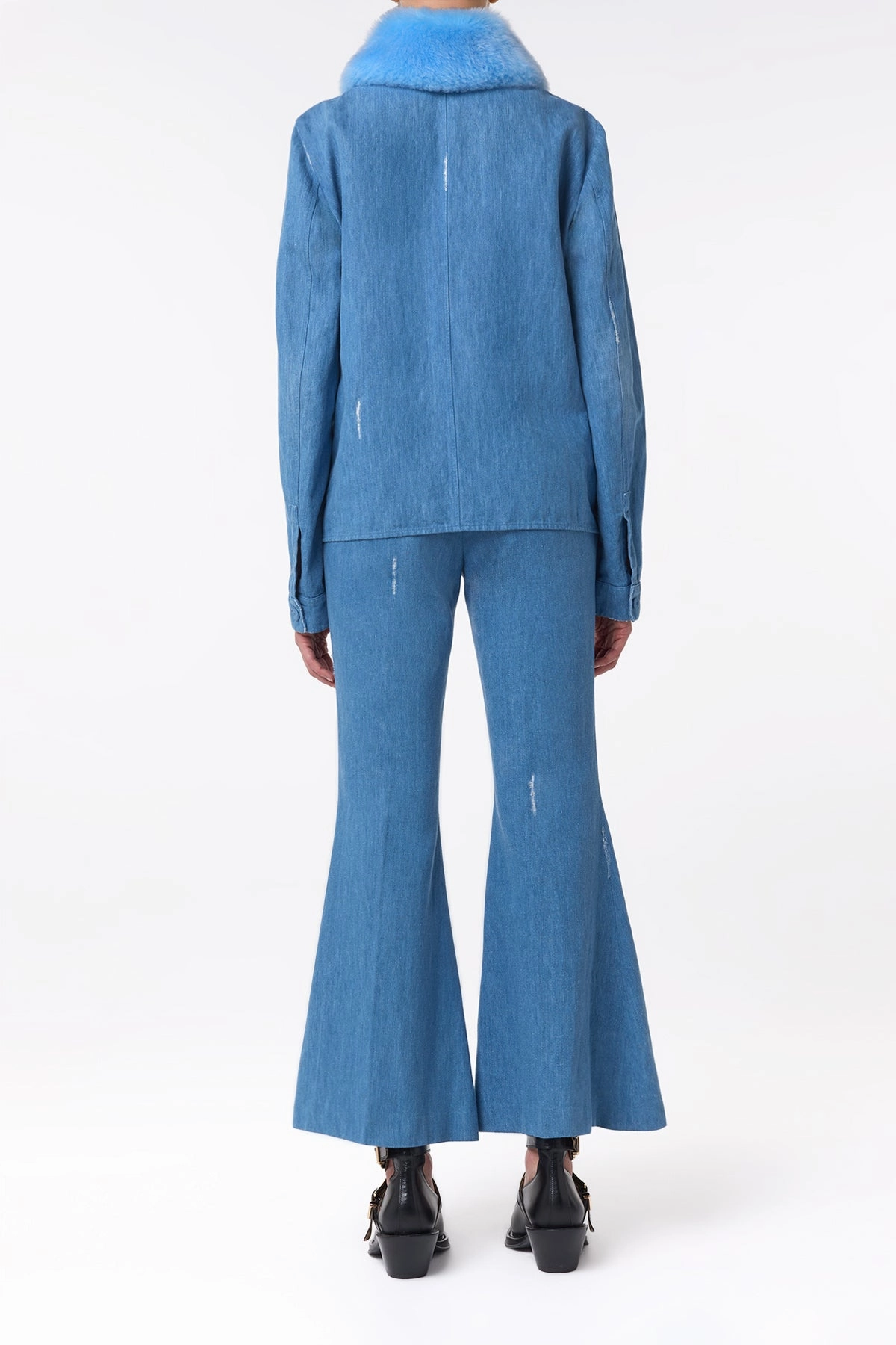 Fosse Chore Jacket in Light Blue Recycled Cotton Linen Denim