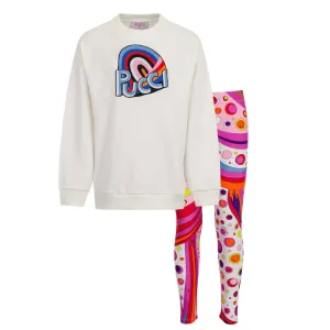 Girl White Bubble Legging Set