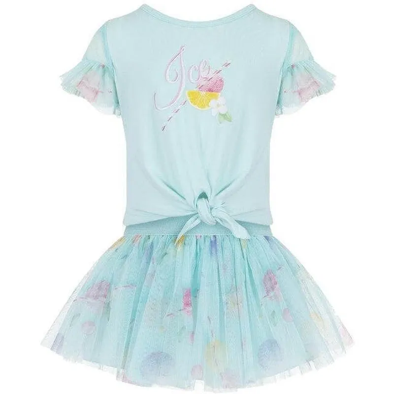 Girls Aqua Ice Cream Skirt Set