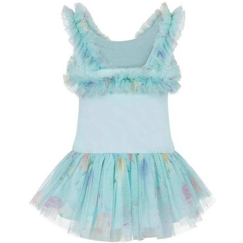 Girls Aqua Tulle Ice Cream Dress