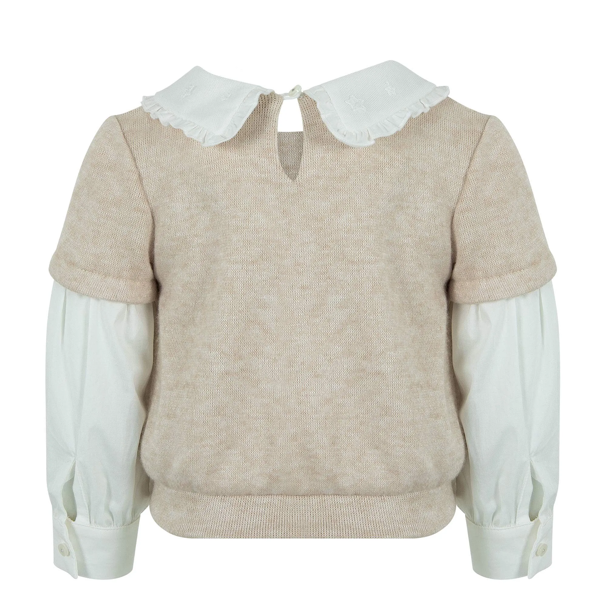 Girls Beige Blouse & Skort