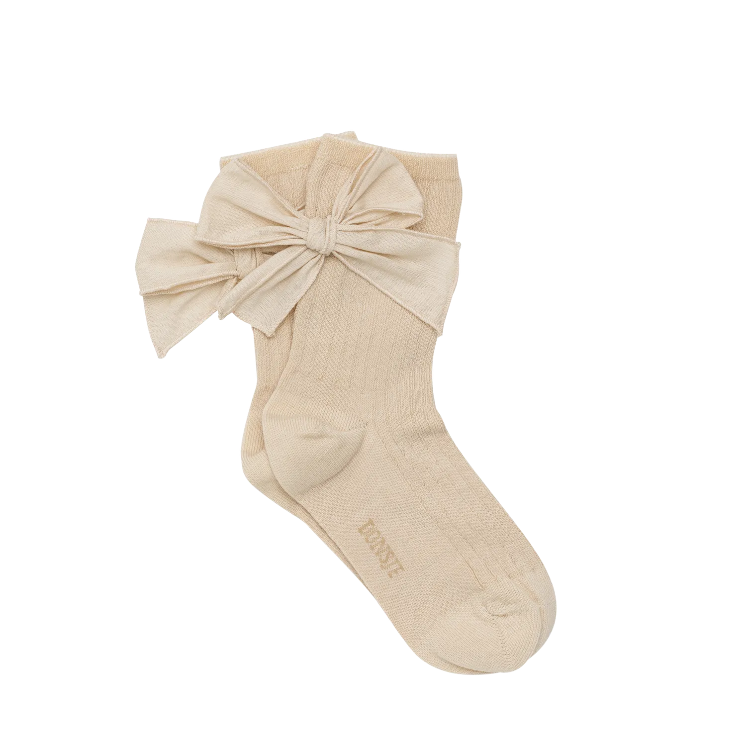 Girls Beige Bow Socks