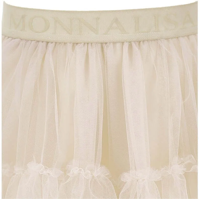 Girls Beige Tulle Skirt
