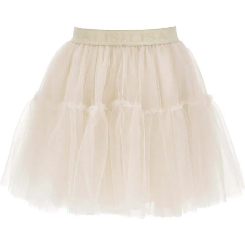 Girls Beige Tulle Skirt