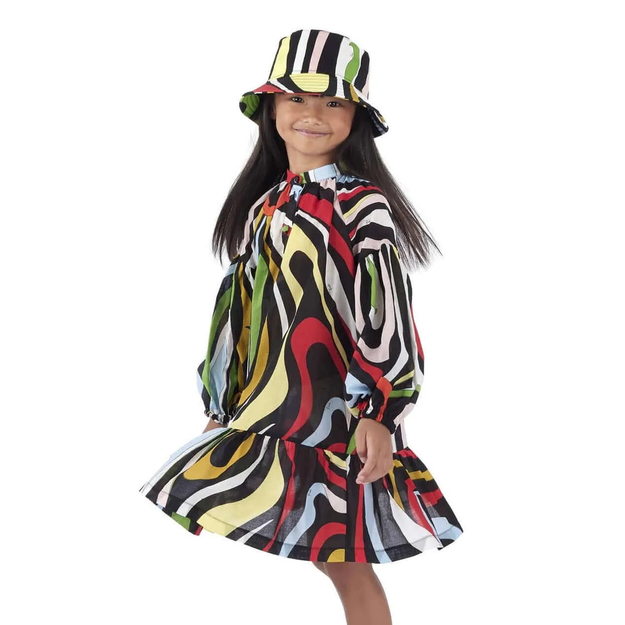 Girls Black Bucket Hat