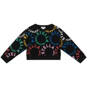 Girls Black Circle Logo Sweatshirt