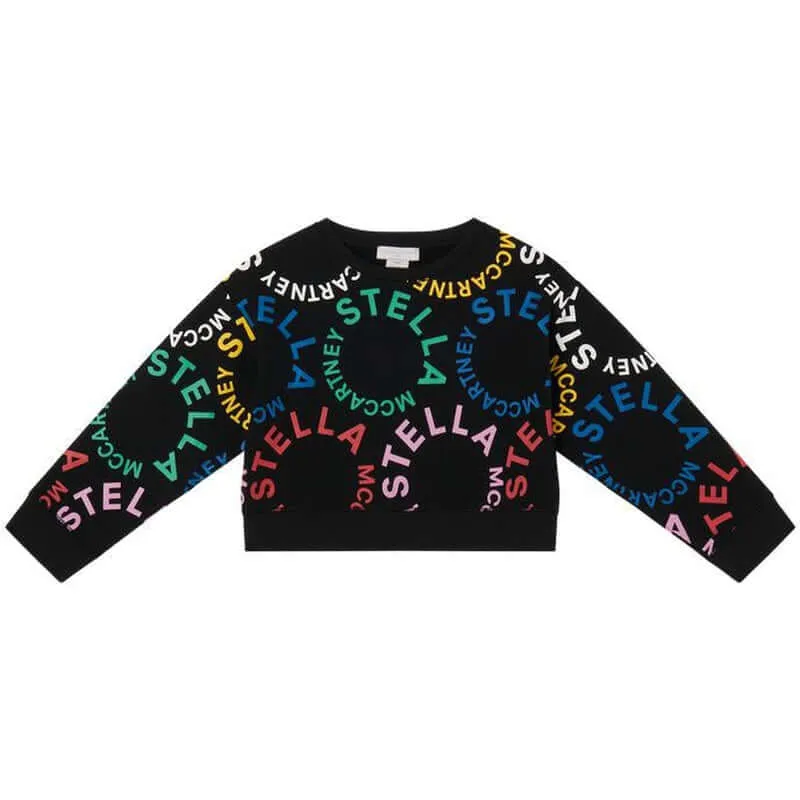 Girls Black Circle Logo Sweatshirt