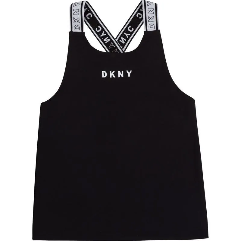 Girls Black Logo Active Top