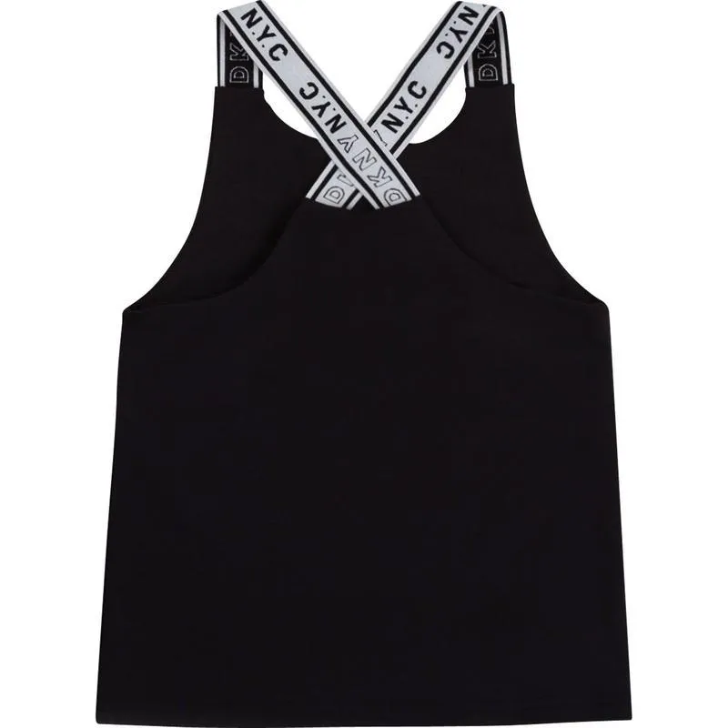 Girls Black Logo Active Top