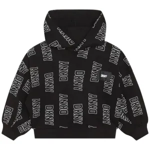Girls Black Logo Hooded Sweatshirt