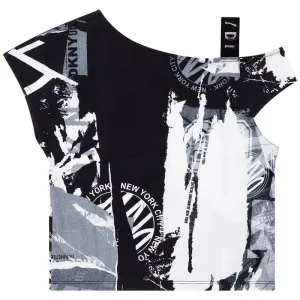 Girls Black Print T-Shirt