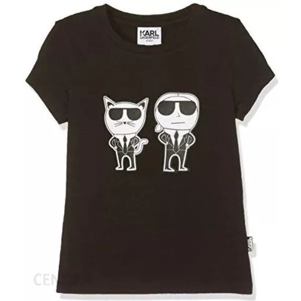 Girls Black Print T-Shirt
