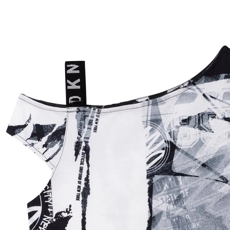 Girls Black Print T-Shirt